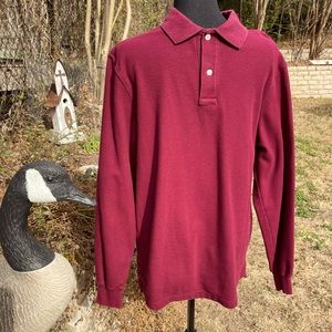 Burgundy, long sleeve, Polo, size M